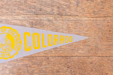 Load image into Gallery viewer, University of Colorado Silver Felt Pennant Vintage Mini College Wall Decor - Eagle&#39;s Eye Finds
