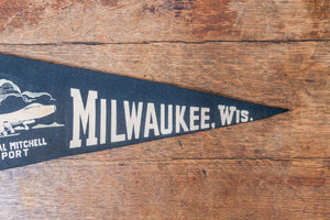 Milwaukee Wisconsin Black Felt Pennant Vintage Wall Decor - Eagle's Eye Finds