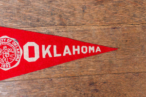 University of Oklahoma Mini Felt Pennant Vintage College Decor - Eagle's Eye Finds
