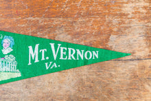 Load image into Gallery viewer, Mt. Vernon Virginia Felt Pennant Vintage Green Wall Decor - Eagle&#39;s Eye Finds

