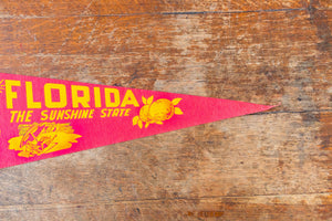 Florida State Red Felt Pennant Vintage FL Wall Decor - Eagle's Eye Finds