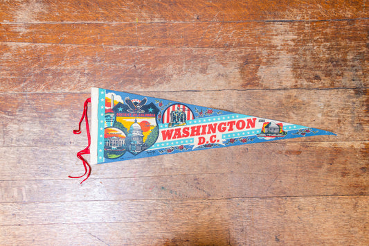 Washington DC Blue Felt Pennant Vintage Retro USA Wall Decor - Eagle's Eye Finds