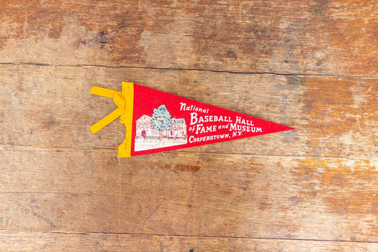 National Baseball Hall of Fame New York Red Felt Pennant Vintage Wall Decor - Eagle's Eye Finds