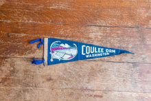 Load image into Gallery viewer, Coulee Dam Washington Felt Pennant Vintage Blue Souvenir - Eagle&#39;s Eye Finds
