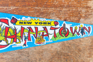 Chinatown Manhattan Retro Felt Pennant Vintage New York Wall Decor - Eagle's Eye Finds