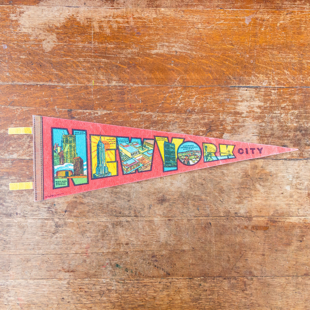 New York City Reed Felt Pennant Vintage NYC Wall Decor - Eagle's Eye Finds