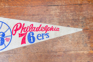 Philadelphia 76ers Sixers 1960s Vintage NBA Basketball Pennant - Eagle's Eye Finds