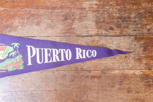 Puerto Rico Purple Felt Pennant Vintage PR Wall Decor - Eagle's Eye Finds