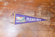 Load image into Gallery viewer, Puerto Rico Purple Felt Pennant Vintage PR Wall Decor - Eagle&#39;s Eye Finds
