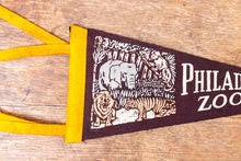 Load image into Gallery viewer, Philadelphia Zoo Maroon Felt Pennant Vintage Animal Wall Decor - Eagle&#39;s Eye Finds
