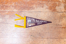 Load image into Gallery viewer, Philadelphia Zoo Maroon Felt Pennant Vintage Animal Wall Decor - Eagle&#39;s Eye Finds
