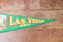 Load image into Gallery viewer, Las Vegas Nevada Felt Pennant Vintage Green Wall Hanging Decor - Eagle&#39;s Eye Finds
