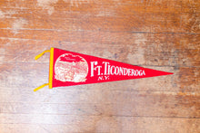 Load image into Gallery viewer, Ft. Ticonderoga New York Felt Pennant Vintage Red Wall Decor - Eagle&#39;s Eye Finds

