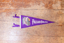 Load image into Gallery viewer, Palisades Park NJ Felt Pennant Vintage Purple New Jersey Native American Wall Decor - Eagle&#39;s Eye Finds
