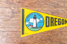 Load image into Gallery viewer, Oregon Coast Felt Pennant Vintage Mini OR State Yellow Wall Decor - Eagle&#39;s Eye Finds

