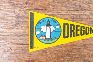 Oregon Coast Felt Pennant Vintage Mini OR State Yellow Wall Decor - Eagle's Eye Finds