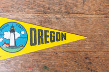 Load image into Gallery viewer, Oregon Coast Felt Pennant Vintage Mini OR State Yellow Wall Decor - Eagle&#39;s Eye Finds

