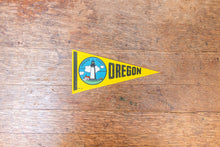 Load image into Gallery viewer, Oregon Coast Felt Pennant Vintage Mini OR State Yellow Wall Decor - Eagle&#39;s Eye Finds
