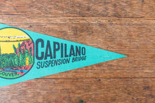 Load image into Gallery viewer, Capilano Bride Vancouver  BC Canada Felt Pennant Vintage Teal Wall Art Decor - Eagle&#39;s Eye Finds
