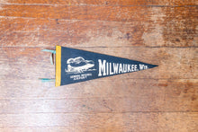 Load image into Gallery viewer, Milwaukee Wisconsin Black Felt Pennant Vintage Wall Decor - Eagle&#39;s Eye Finds
