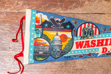 Load image into Gallery viewer, Washington DC Blue Felt Pennant Vintage Retro USA Wall Decor - Eagle&#39;s Eye Finds

