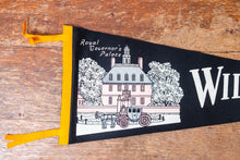 Load image into Gallery viewer, Williamsburg Virginia Black Felt Pennant Vintage Wall Hanging Decor - Eagle&#39;s Eye Finds
