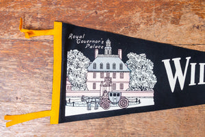 Williamsburg Virginia Black Felt Pennant Vintage Wall Hanging Decor - Eagle's Eye Finds