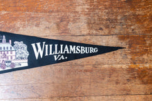 Load image into Gallery viewer, Williamsburg Virginia Black Felt Pennant Vintage Wall Hanging Decor - Eagle&#39;s Eye Finds
