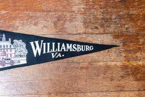 Williamsburg Virginia Black Felt Pennant Vintage Wall Hanging Decor - Eagle's Eye Finds