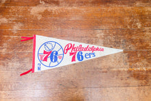 Load image into Gallery viewer, Philadelphia 76ers Sixers 1960s Vintage NBA Basketball Pennant - Eagle&#39;s Eye Finds

