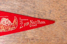 Load image into Gallery viewer, Zion National Park Red Felt Pennant Vintage Wall Hanging Decor - Eagle&#39;s Eye Finds
