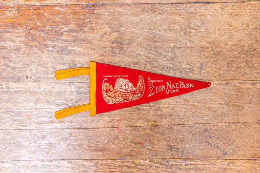 Zion National Park Red Felt Pennant Vintage Wall Hanging Decor - Eagle's Eye Finds
