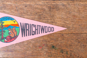Wrightwood CA Pink Pennant Vintage California Wall Decor - Eagle's Eye Finds