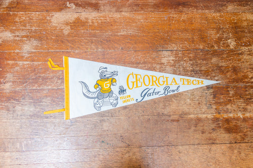 1956 Georgia Tech Gator Bowl Felt Pennant Vintage College Wall Decor - Eagle's Eye Finds