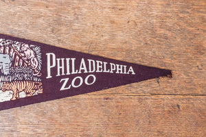 Philadelphia Zoo Maroon Felt Pennant Vintage Animal Wall Decor - Eagle's Eye Finds