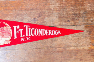 Ft. Ticonderoga New York Felt Pennant Vintage Red Wall Decor - Eagle's Eye Finds