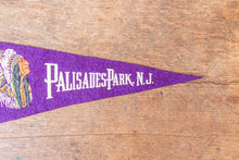 Load image into Gallery viewer, Palisades Park NJ Felt Pennant Vintage Purple New Jersey Native American Wall Decor - Eagle&#39;s Eye Finds
