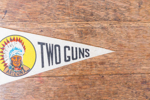 Two Guns Arizona Felt Pennant Vintage Mini White Native American Wall Decor - Eagle's Eye Finds