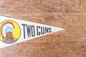 Two Guns Arizona Felt Pennant Vintage Mini White Native American Wall Decor - Eagle's Eye Finds