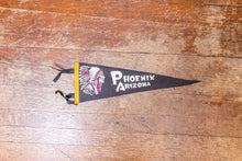 Load image into Gallery viewer, Phoenix Arizona Felt Pennant Vintage Black Native American Wall Decor - Eagle&#39;s Eye Finds
