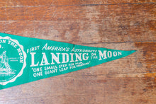 Load image into Gallery viewer, Apollo 11 Moon Landing Felt Pennant Vintage Green Space Decor - Eagle&#39;s Eye Finds

