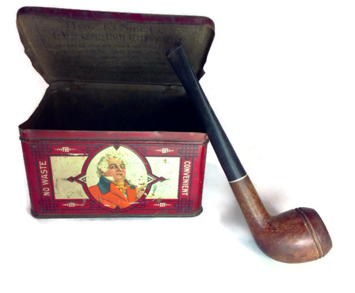 old english tobacco Antique Red Tobacco Tin old english tobacco Antique Red Tobacco Tin