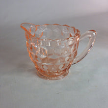 Load image into Gallery viewer, Pink Cubist or Cube Depression Glass Cream and Sugar by Jeannette Glass Co. - Eagle&#39;s Eye Finds
