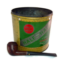 Load image into Gallery viewer, Half and Half Smoking Tobacco Tin Vintage Storage Container - Eagle&#39;s Eye Finds

