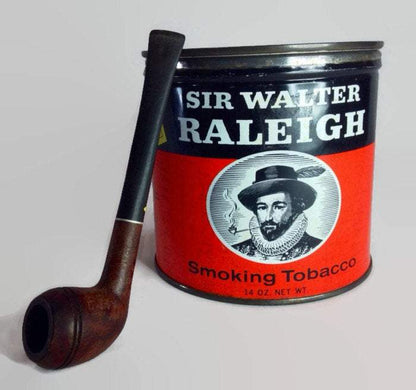 sir walter raleigh smoking tobacco can TIN PIPE VINTAGE OLD CIGARETTE SMOKE AD VNT Sir Walter Raleigh Aromatic Pipe