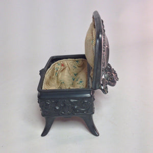 Ornate Victorian Silver Plate Jewelry Casket Vintage Jewelry Storage - Eagle's Eye Finds