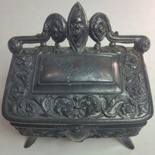 Load image into Gallery viewer, Ornate Victorian Silver Plate Jewelry Casket Vintage Jewelry Storage - Eagle&#39;s Eye Finds
