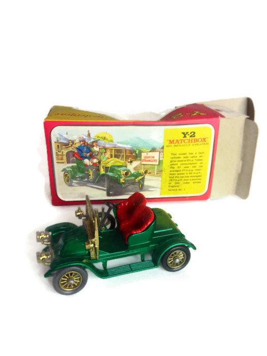 Green Lesney Matchbox 1911 Renault 2-Seater Y-2 Models of Yesteryear in Box, Mint Condition - Eagle's Eye Finds