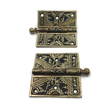 Load image into Gallery viewer, Eastlake Ornate Ball Top Hinges - Eagle&#39;s Eye Finds
