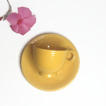 Load image into Gallery viewer, Yellow Fiestaware Tea Cup and Saucer - Eagle&#39;s Eye Finds
